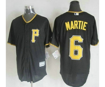 Men's Pittsburgh Pirates #6 Starling Marte Alternate Black 2015 MLB Cool Base Jersey