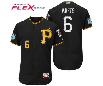 Men's Pittsburgh Pirates #6 Starling Marte Black 2017 Spring Training Stitched MLB Majestic Flex Base Jersey