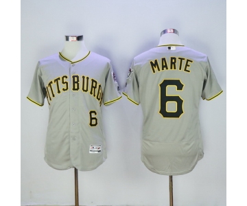 Men's Pittsburgh Pirates #6 Starling Marte Gray Road 2016 Flexbase Majestic Baseball Jersey