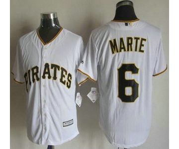 Men's Pittsburgh Pirates #6 Starling Marte Home White 2015 MLB Cool Base Jersey