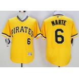 Men's Pittsburgh Pirates #6 Starling Marte Yellow Flexbase 2016 MLB Player Jersey