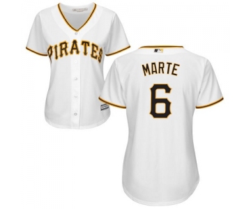 Pirates #6 Starling Marte White Home Women's Stitched Baseball Jersey