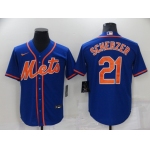 Men's New York Mets #21 Max Scherzer Blue Stitched MLB Cool Base Nike Jersey
