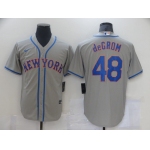 Men New York Mets 48 Degrom Grey Game Nike MLB Jerseys