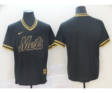 Men New York Mets Blank Black gold Game Nike 2022 MLB Jersey