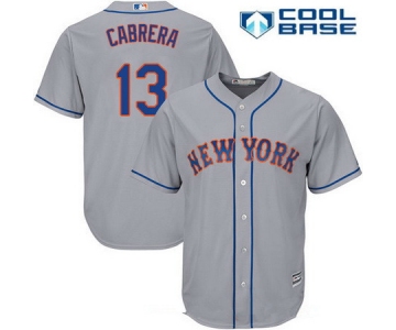 Men's New York Mets #13 Asdrubal Cabrera Gray Road Stitched MLB Majestic Cool Base Jersey