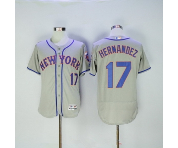 Men's New York Mets #17 Keith Hernandez Retired Gray 2016 Flexbase Majestic Baseball Jersey