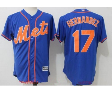 Men's New York Mets #17 Keith Hernandez Retired Royal Blue with Orange Stitched MLB Majestic Cool Base Jersey