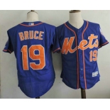Men's New York Mets #19 Jay Bruce Alternate Blue Orange 2016 Flexbase Majestic Baseball Jersey