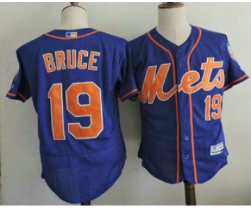 Men's New York Mets #19 Jay Bruce Alternate Blue Orange 2016 Flexbase Majestic Baseball Jersey