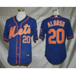 Men's New York Mets #20 Pete Alonso Blue Stitched MLB Flex Base Nike Jersey