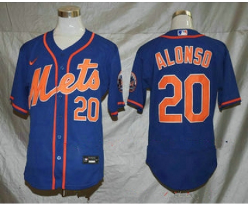 Men's New York Mets #20 Pete Alonso Blue Stitched MLB Flex Base Nike Jersey