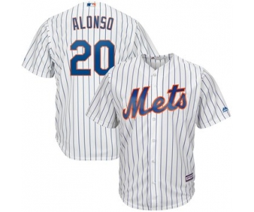 Men's New York Mets 20 Pete Alonso White Cool Base Jersey