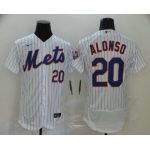 Men's New York Mets #20 Pete Alonso White Stitched MLB Flex Base Nike Jersey