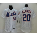 Men's New York Mets #20 Pete Alonso White Stitched MLB Flex Base Nike Jersey