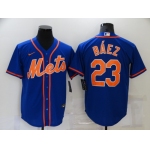 Men's New York Mets #23 Javier Baez Blue Stitched MLB Cool Base Nike Jersey