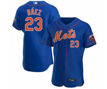 Men's New York Mets #23 Javier Baez Royal Anthentic Nike Jersey