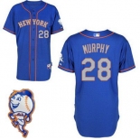 Men's New York Mets #28 Daniel Murphy Blue With Gray Jersey W/2015 Mr. Met Patch