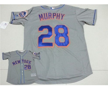 Men's New York Mets #28 Daniel Murphy Gray Road 2015 MLB Cool Base Jersey