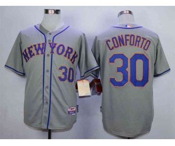 Men's New York Mets #30 Conforto Grey Cool Base Jersey