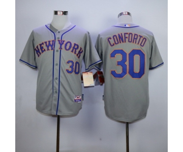 Men's New York Mets #30 Michael Conforto Gray Road Cool Base Baseball Jersey