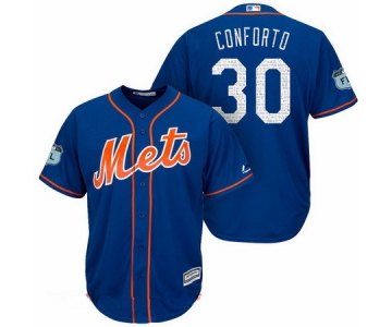 Men's New York Mets #30 Michael Conforto Royal Blue 2017 Spring Training Stitched MLB Majestic Cool Base Jersey