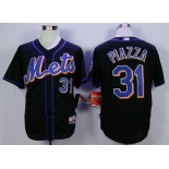 Men's New York Mets #31 Mike Piazza Black Cool Base Jersey