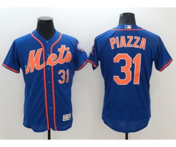 Men's New York Mets #31 Mike Piazza Retired Blue With Orange 2016 Flexbase Majestic Baseball Jersey