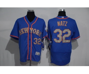 Men's New York Mets #32 Steven Matz Blue With Gray 2016 Flexbase Majestic Baseball Jersey