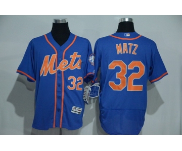 Men's New York Mets #32 Steven Matz Blue With Orange 2016 Flexbase Majestic Baseball Jersey