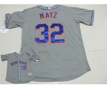 Men's New York Mets #32 Steven Matz Gray Road 2015 MLB Cool Base Jersey