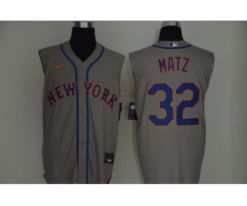 Men's New York Mets #32 Steven Matz Grey 2020 Cool and Refreshing Sleeveless Fan Stitched MLB Nike Jersey