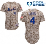 Men's New York Mets #4 Wilmer Flores Alternate Camo MLB Cool Base Jersey