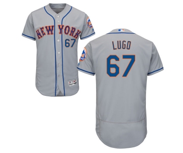 Men's New York Mets #67 Seth Lugo Gray Road Stitched MLB 2016 Majestic Flex Base Jersey