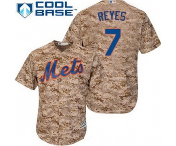 Men's New York Mets #7 Jose Reyes Camo Alternate Stitched MLB Majestic Cool Base Jersey