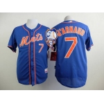 Men's New York Mets #7 Travis D'Arnaud Blue Jersey W2/015 Mr. Met Patch