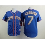 Men's New York Mets #7 Travis D'Arnaud Blue With Gray Jersey