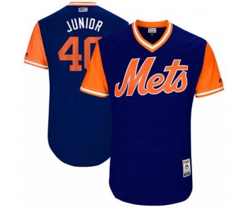 Men's New York Mets AJ Ramos Junior Majestic Royal 2017 Little League World Series Players Weekend Stitched Nickname Jersey