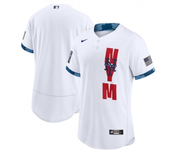 Men's New York Mets Blank 2021 White All-Star Flex Base Stitched MLB Jersey