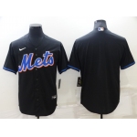 Men's New York Mets Blank Black Stitched MLB Cool Base Nike Jersey