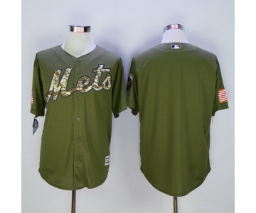 Men's New York Mets Blank Green Salute to Service Cool Base Baseball Jersey