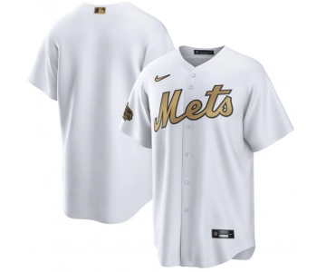 Men's New York Mets Blank White 2022 All-Star Cool Base Stitched Baseball Jersey
