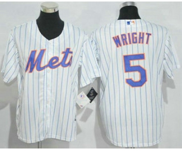 Men's New York Mets David Wright White(Blue Strip) Home Cool Base Stitched Youth MLB Jersey