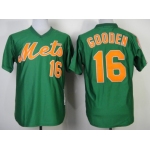 New York Mets #16 Dwight Gooden 1985 Green Throwback Jersey