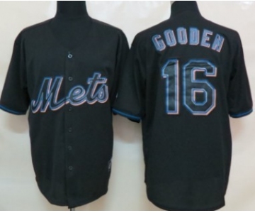 New York Mets #16 Dwight Gooden Black Fashion Jersey