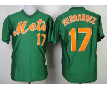New York Mets #17 Keith Hernandez 1987 Green Throwback Jersey
