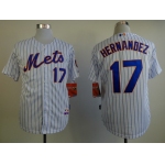 New York Mets #17 Keith Hernandez White Pinstripe Cool Base Jersey