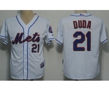 New York Mets #21 Lucas Duda White Jersey