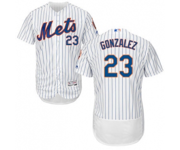New York Mets #23 Adrian Gonzalez White(Blue Strip) Flexbase Authentic Collection Stitched MLB Jersey