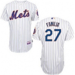 New York Mets #27 Jeurys Familia White Pinstripe Jersey